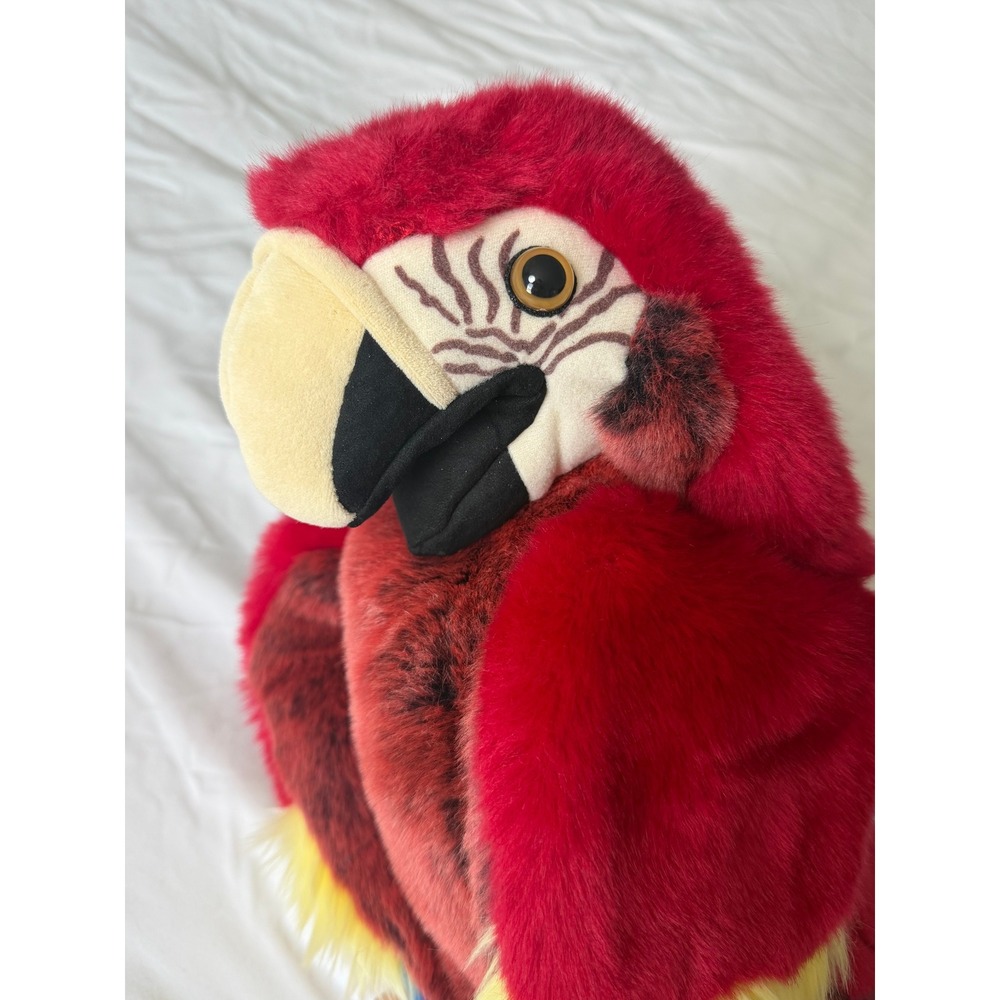 Folkmanis Scarlet Macaw Parrot Hand Puppet 25" Plush Bird Movable Beak #2362